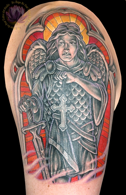 archangel michael tattoo. st michael tattoos.